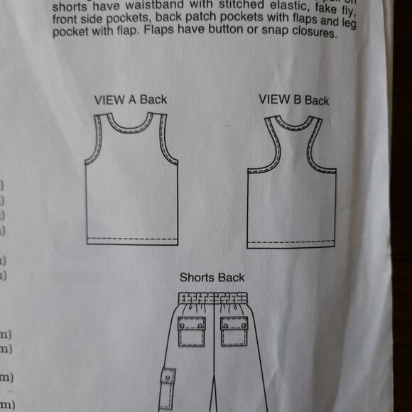 Boys Tank Top & Cargo Shorts Sewing Pattern Sizes 8-14 Kwik Sew 2750 UNCUT - Picture 5 of 8